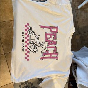 GAP Kids Mario Kart Peach Tee - White and Pink
